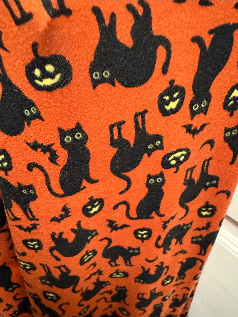 Women's XL Orange Halloween Cat Print Pajama Pants - Picture 4 of 4